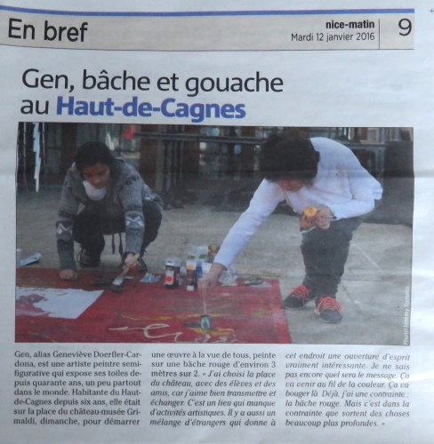 Gen, artiste peintre, sculpteur, huile sur bâche